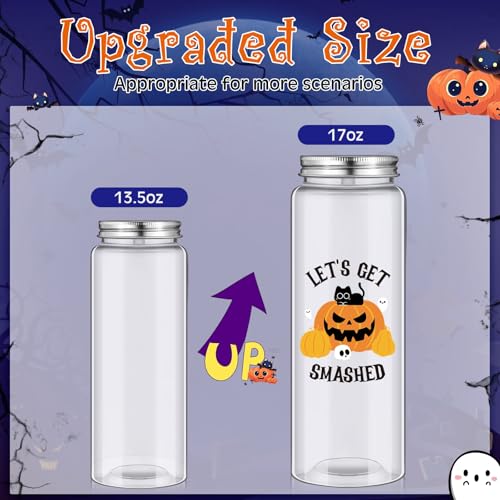 Halloween Plastic Cups with Lids & Straws - 16.9 oz Pumpkin Design, Pack of 24