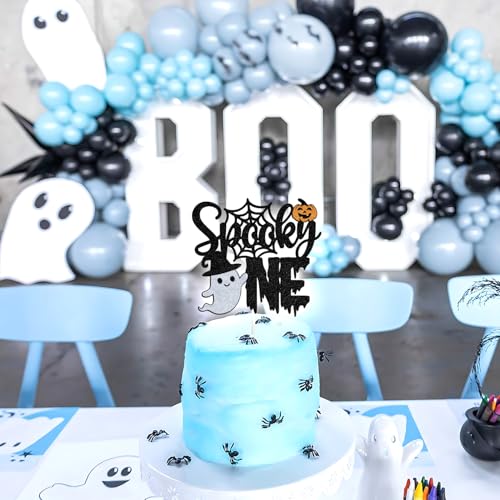 Halloween Baby First Birthday Cake Topper - Spooky Bat Glitter Decoration