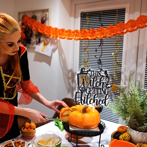 Halloween Witch Wedding Cake Topper - Spooky Bridal Shower & Bachelorette Decor