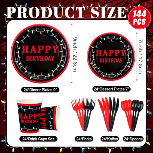Mystic Theme Party Decoration Set - 144 Pcs Halloween Tableware for Spooky Celebrations