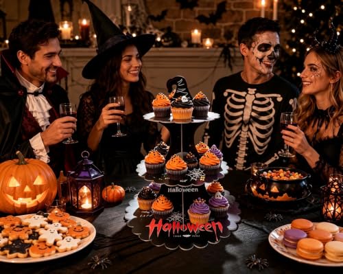 Halloween 3-Tier Cupcake Stand | Spooky Party Dessert Display