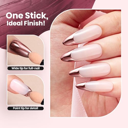 Beetles Pink Chrome Nail Powder - Mirror Effect, Pink Mirror-1