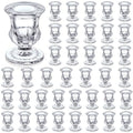 Clear Glass Candlestick Holders - 2.5 Inch Taper Candle Holders Bulk Set for Wedding & Table Decor - Variation 42