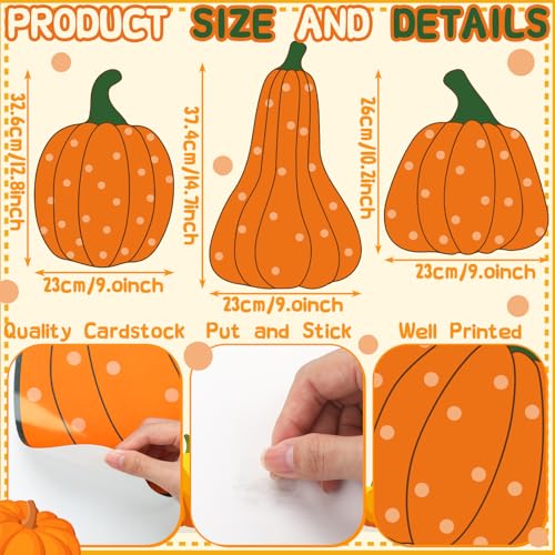 Large Pumpkin Cutouts for Fall and Halloween Classroom and Wall Decor - 45 Pieces