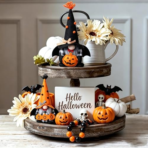 Halloween Plush Gnomes Decorations Set of 2 - Bat Boo Variation