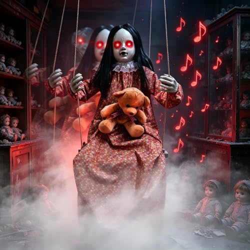 Outdoor Hanging Halloween Doll - Creepy 45-Inch Swinging Horror Decor