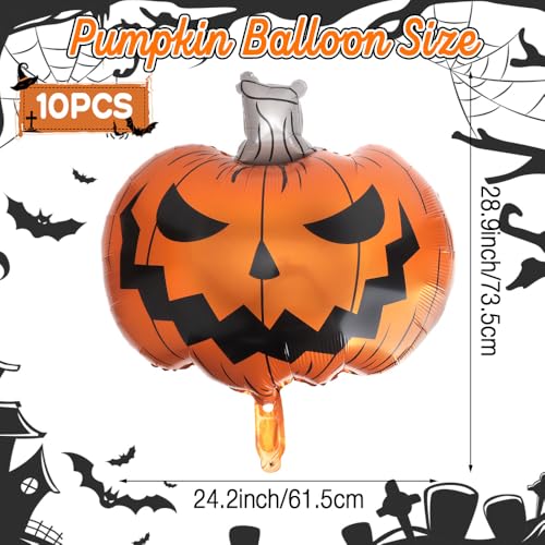 Halloween Pumpkin Balloons - Orange Foil Balloon Kit for Parties & Decorations - 25 Inch, Variation: Orange Pumpkin