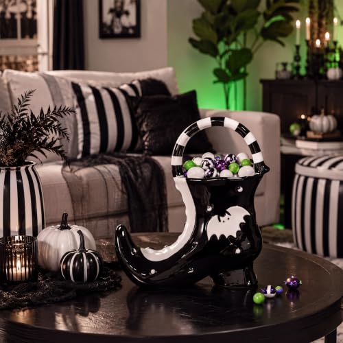 Halloween Candy Bowl Ceramic Witch Boot Table Decor - Trick or Treat Party Favour