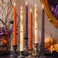 Halloween Spider Web Taper Candles Bulk Set - Spooky Decor, 10 Inch, 3 Colors