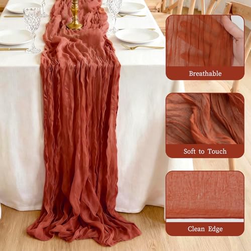 Halloween Terracotta Cheesecloth Table Runner 35x120 Inches - 3 Pack