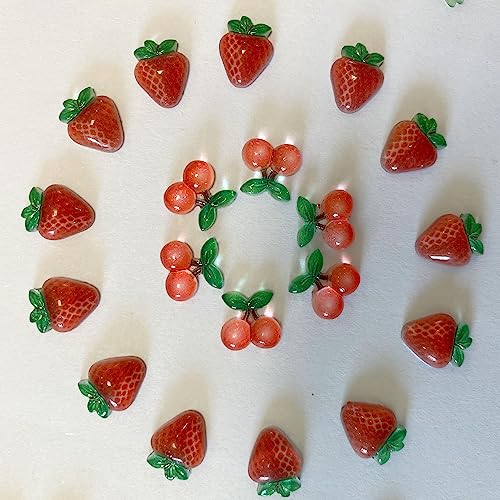 Mini Resin Fruit Cabochons - 60PCS Flatback Fruit Nail Charms for Crafts, Slime, Scrapbooking, DIY Embellishments - Fruit Variation