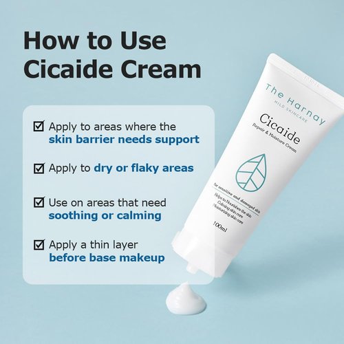 The HARNAY Cicaide Cream 3.53oz | Daily Face Moisturizer with Cica & Ceramide NP | Deep Hydrating Korean Face Cream for Soothing & Moisture | Hydrating Base Prep | K Beauty Skincare