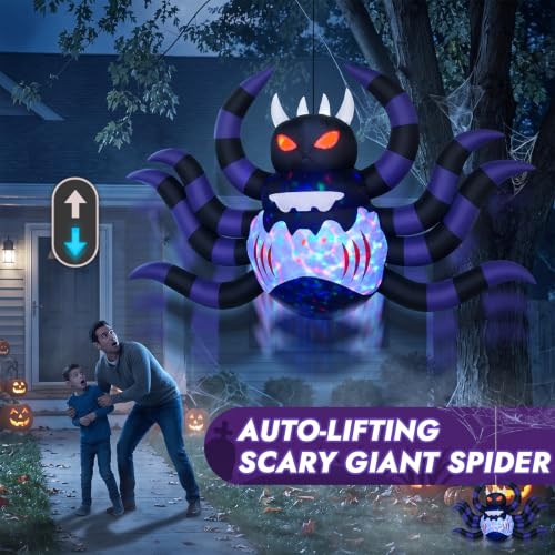 Outdoor 5.2 FT Animatronic Spider Inflatable with Up/Down Motion & LED Lights
