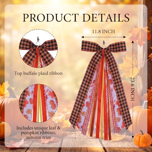 Autumn Fall Wreath Bow Set - 11.8 x 23.6 Inches Thanksgiving Decor - Autumn/Fall 2