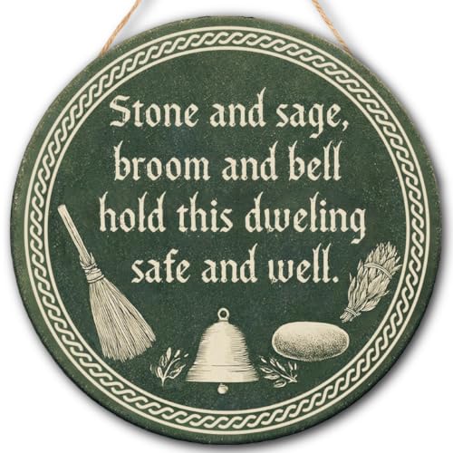 Pagan Witchy House Blessing Wooden Sign - Halloween Decor, 12x12, With Rope - Halloween Decorations, Spiritual Home Sign, Fall & Holiday Decor