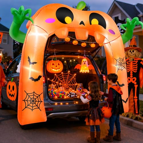 5 Ft Halloween Inflatable Pumpkin Ghost Arch Car Decoration for Trunk or Treat