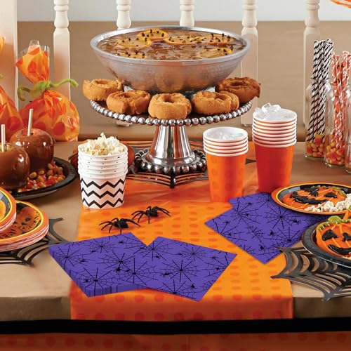 Halloween Spider Web Napkins 40 Pack - 13x13 Inches Disposable Paper Table Decor