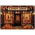 Halloween Candy Shop Backdrop 7x5ft Fall Party Banner for Photos & Events
