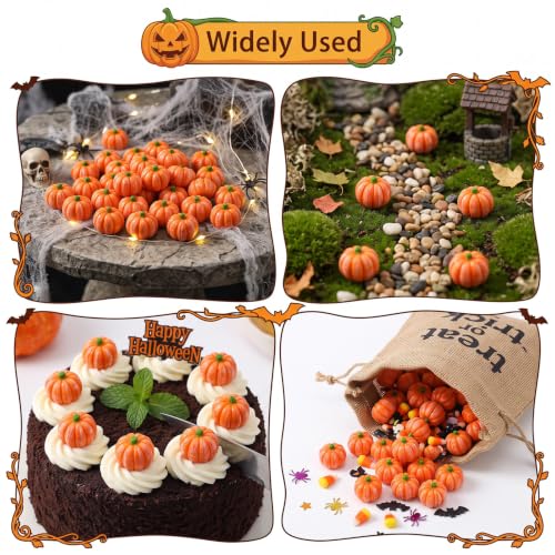 Mini Artificial Pumpkins Bulk 50 Pcs for Halloween Fall Decor Table Vase Filler