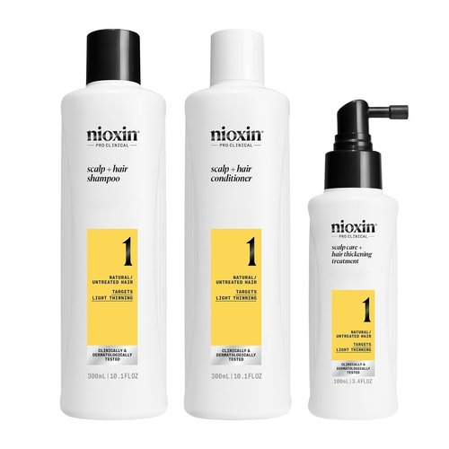 Nioxin Scalp + Hair Thickening System Kits - Strengthen Natural, Colored & Damaged Hair | 3 Month Supply with Niacinamide & Biotin