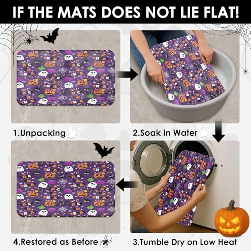 Halloween Bathroom 4-Piece Set with Shower Curtain and Rug - Variation 15