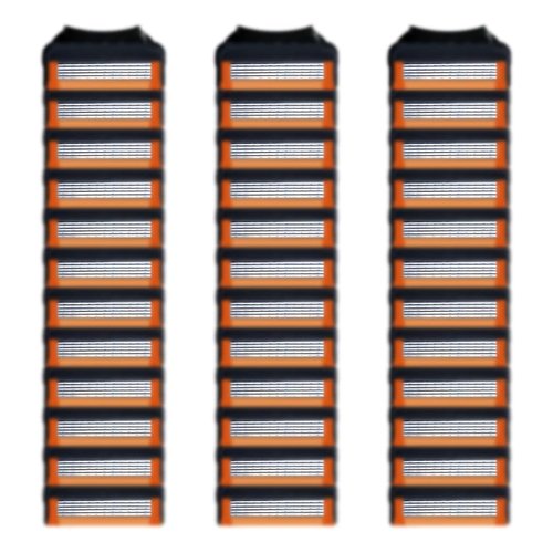 36 Blades Replacement Parts for GL-Fusion 5 Style Razors (Black), Wet Razors Men's Blades Value Packs