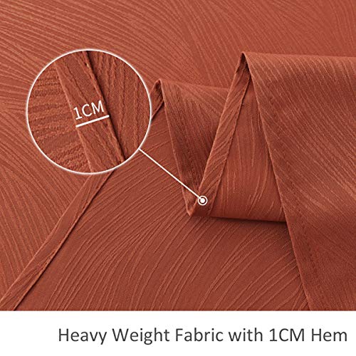 Maxmill Jacquard Water-Resistant Tablecloth 140x60 Inch Rust Swirl Design