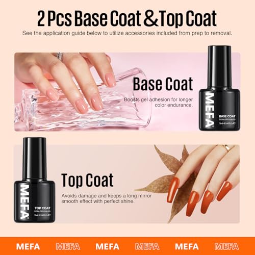 Golden Fall Leaves Gel Nail Polish Kit with UV Light - 12 Colors & Manicure Tools