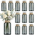 TAOZIMA Black Mason Jar Glass Vases 12 Pack for Centerpieces - Elegant Home Decor