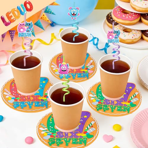 Viral Meme Drink Coasters Set of 2 - Six Seven Humor Silicone Protectors