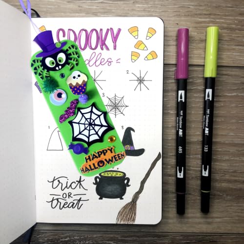 Kids Halloween Craft Kit with Foam Bookmarks and Decorations - 36 Sets