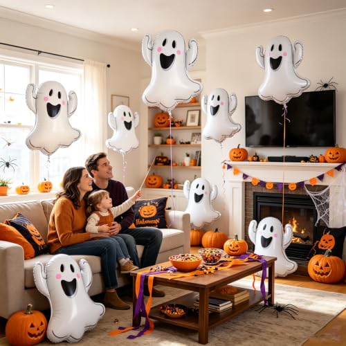 Halloween Ghost Balloons Party Decorations - 8 Pack Indoor Spooky Balloons