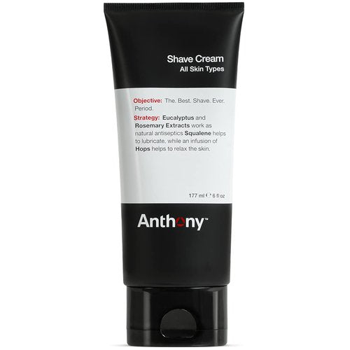 Anthony Shaving Cream for Sensitive Skin - Squalane & Eucalyptus | Soothes, Refreshes & Conditions - 6 Fl Oz