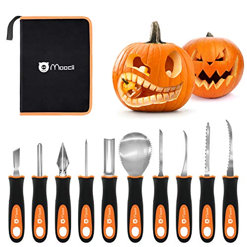 Pumpkin Carving Knife Set - 10-Piece Stainless Steel Halloween DIY Tools