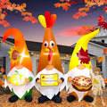 Thanksgiving Inflatable Gnome with LED Lights - Fall Yard Decoration, 7FT - Thanksgiving Day Outdoor Decor - Variation of Thanksgiving Three Gnome