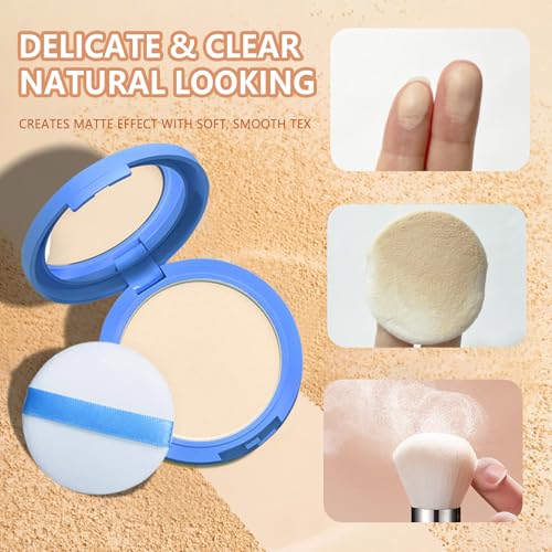 Oil Control Face Pressed Powder Compact - Natural Beige, Matte Finish