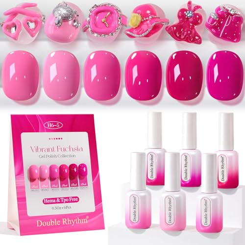 Gel Nail Polish Set 6 Pcs Non-Toxic UV/LED Curing Nail Art Kit for Manicure and DIY
