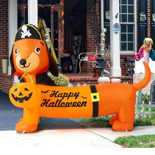 5 FT Halloween Inflatable Dog with LED Lights - Outdoor Yard Decorations