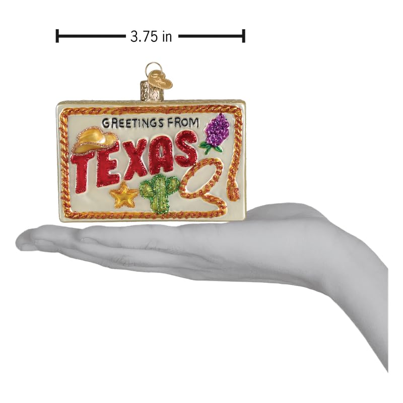 Texas Postcard Glass Ornament for Christmas Tree - Handcrafted Holiday Decoration