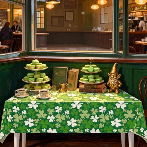 2 Pack St. Patrick's Day Disposable Plastic Tablecloth 54x108 Inches