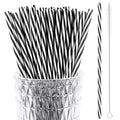 Halloween Style Reusable Black and White Straws - 30 Pack with Brush