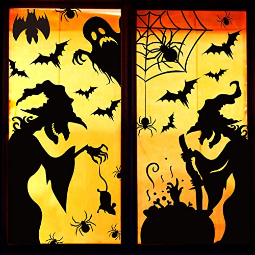 Halloween Window Clings Decorations - Scary Witch Silhouette for Windows - Variation: Witch