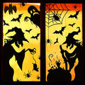 Halloween Window Clings Decorations - Scary Witch Silhouette for Windows - Variation: Witch