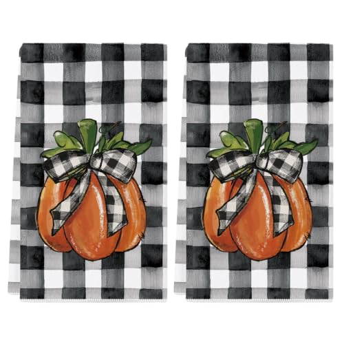 Multicolor Fall Kitchen Towels Set of 2 18x26 Inch Autumn Thanksgiving Decor