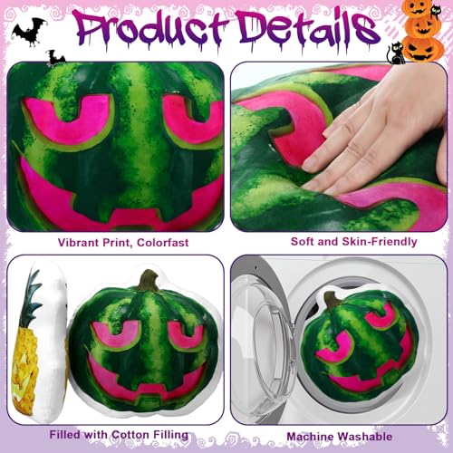Summer Halloween Watermelon & Pineapple Pumpkin Pillow Set - 2 pcs