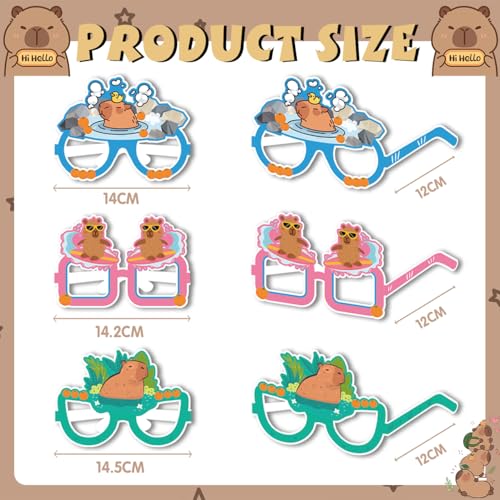 24 Pcs Realistic Capybara Glasses Party Props for Capybara Themed Events