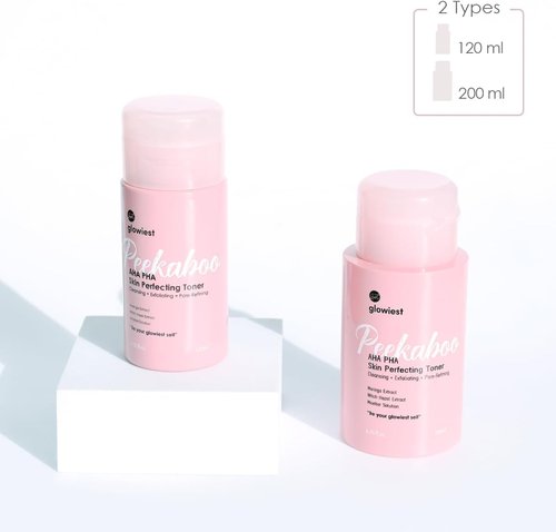 glowiest AHA PHA Gentle Exfoliating Toner for Daily Use – Hydrating, Pore-Refining, Sensitive Skin Friendly (Peekaboo Skin Perfecting Toner)