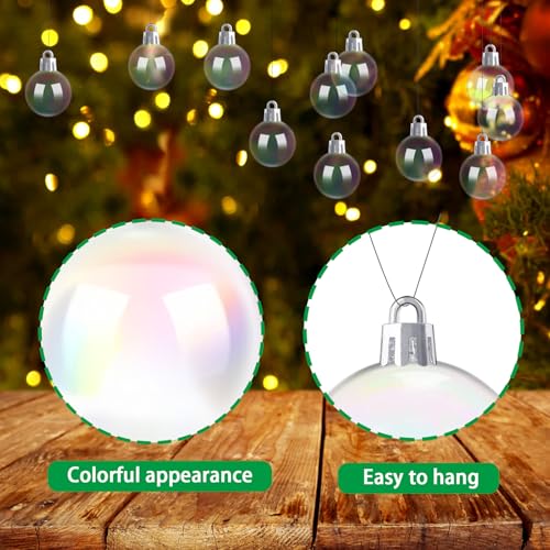 120 Pcs 1.18 Inch Iridescent Plastic Halloween Balls for DIY Decor - Rainbow Ornaments