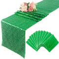 Green Sequin Table Runner 12x108 Inches Pack of 12 - Elegant Holiday & Party Decor
