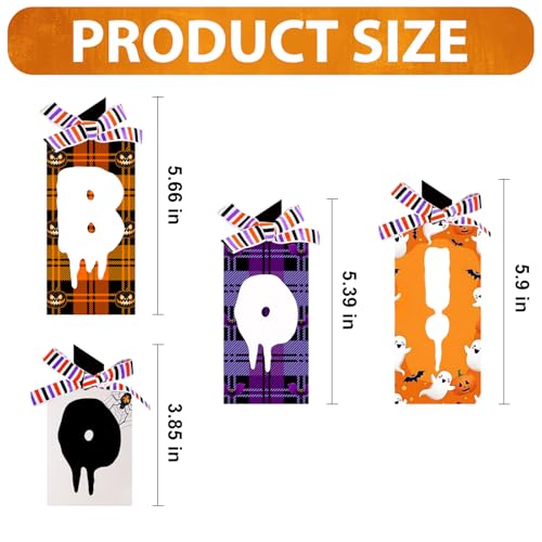 Halloween Tabletop Wooden Sign Decor - Boo Sign for Tiered Tray, Fireplace, Office Desk